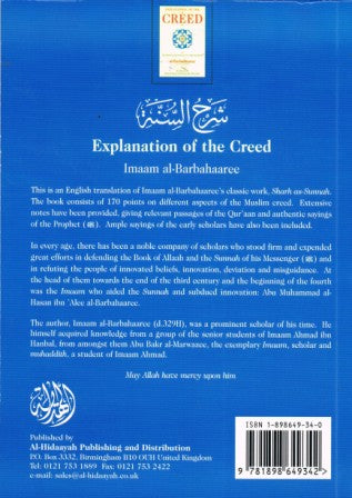 Explanation of the Creed by Imam Al-Barbahaaree PB