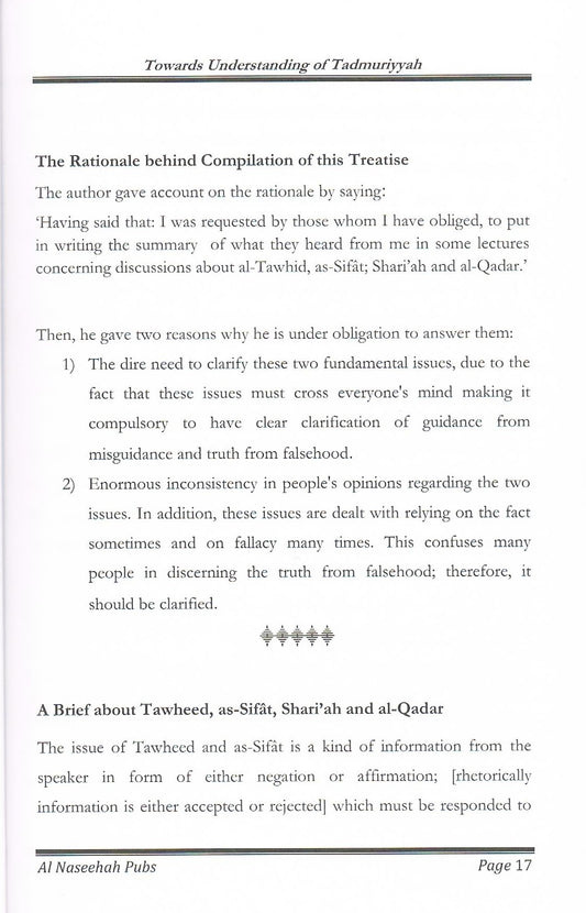 Towards Understanding of Tadmuriyyah