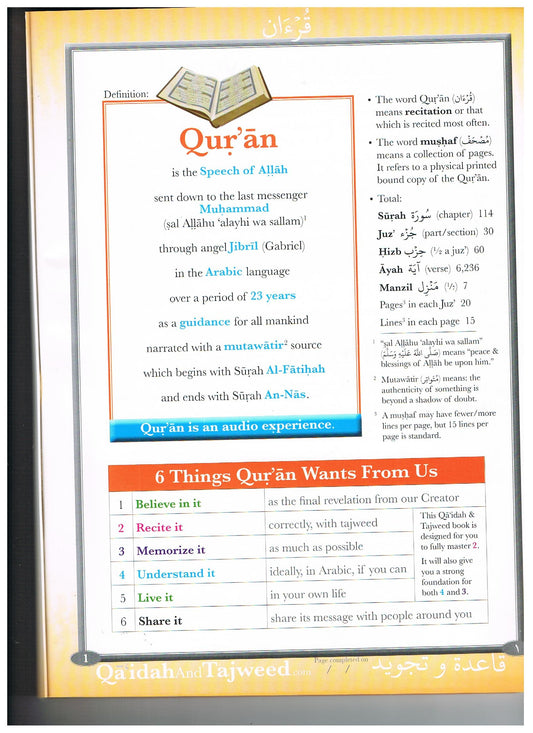 Qaidah And Tajweed Recite Quran Without Mistakes 4 Levels in 1 Book (2nd Edition: 2022)