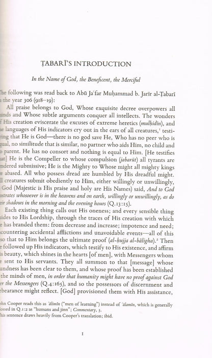 TABARI Selections from The Comprehensive Exposition of the Interpretation of the Verses of the Quran (2 Vols.)