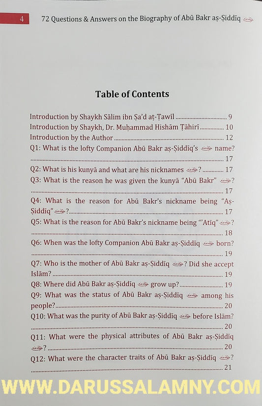 72 Questions &amp; Answers on the Biography of Abu Bakr as-Siddiq