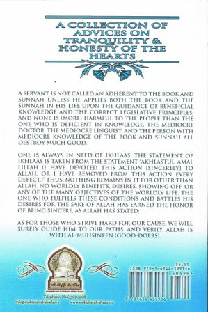 A Collection of Advices on Tranquility &amp; Honesty of the Hearts PB