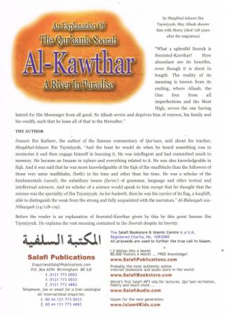 Al-Kawthar A River in Paradise HB