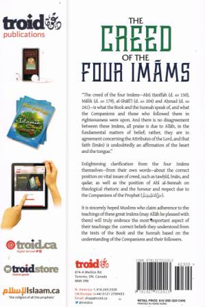 The Creed of the Four Imaams: Imaam Abu Hanifah, Imaam Maalik, Imaam ash-Shaafi'ee, Imaam Ahmad