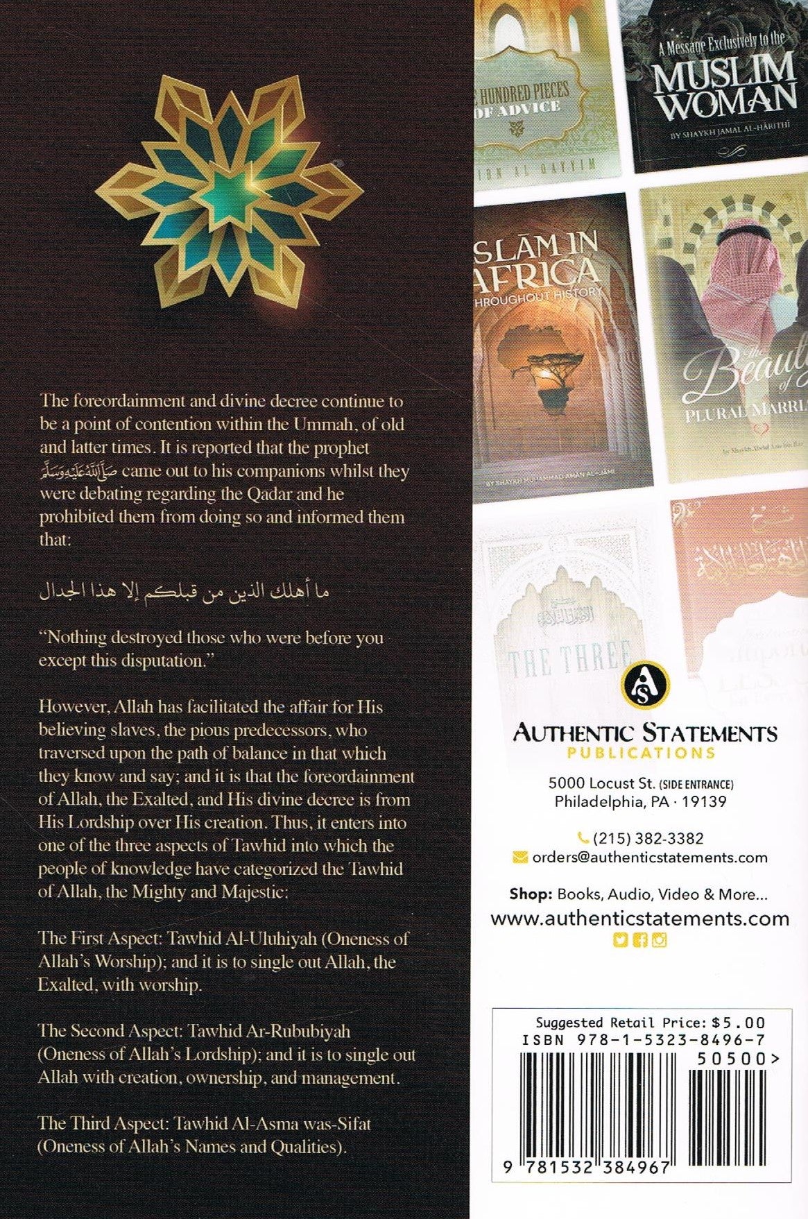 A Treatise Regarding The Divine Decree And Fore Ordainment