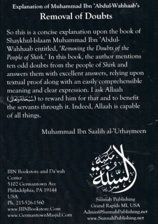 Explanation of Muhammad ibn 'Abdul-Wahhaab's Removal of Doubts