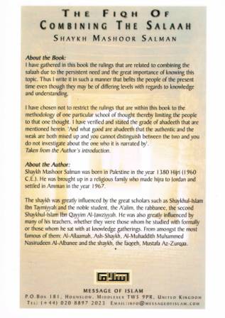 The Fiqh of Combining the Salaah