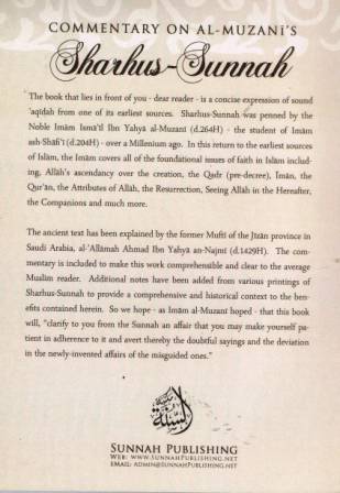 Commentary on al-Muzani's Sharh us-Sunnah