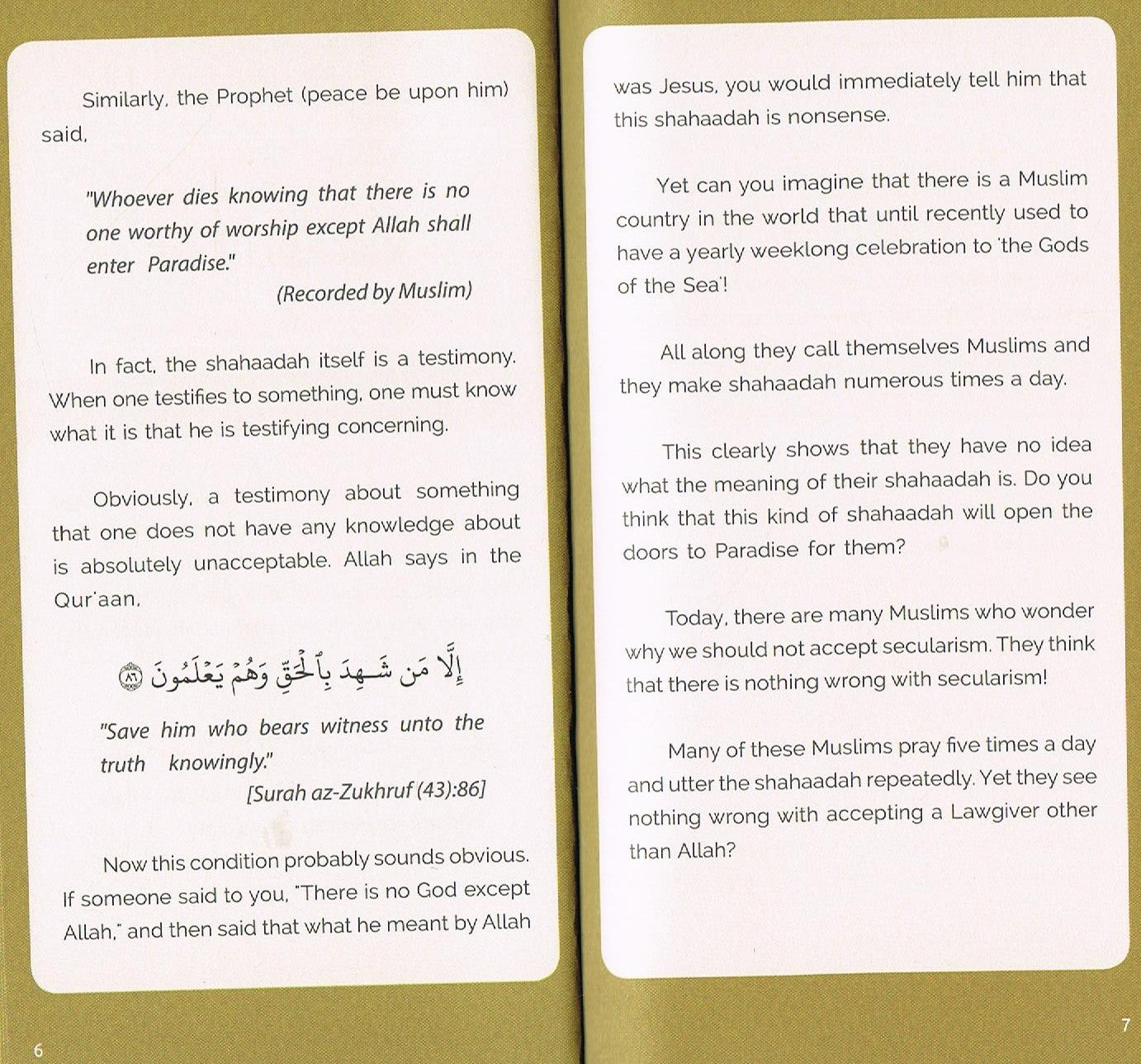 CONDITIONS OF LAA ILAAHA ILLALLAH