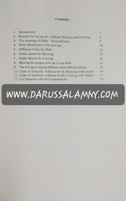 Dhikr for the Morning and Evening Remembrances and Supplications