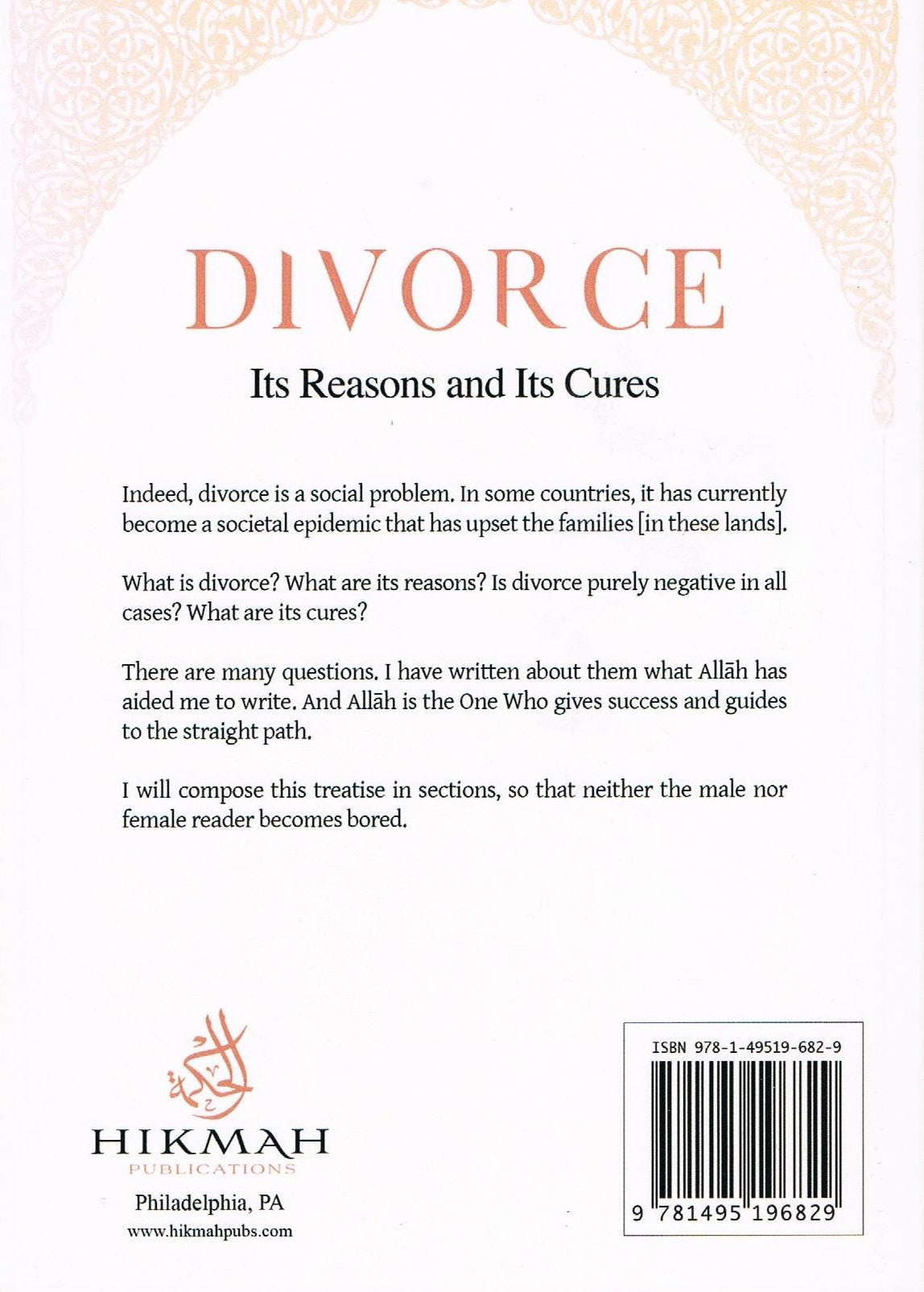 Divorce It's Reasons and It's Cures