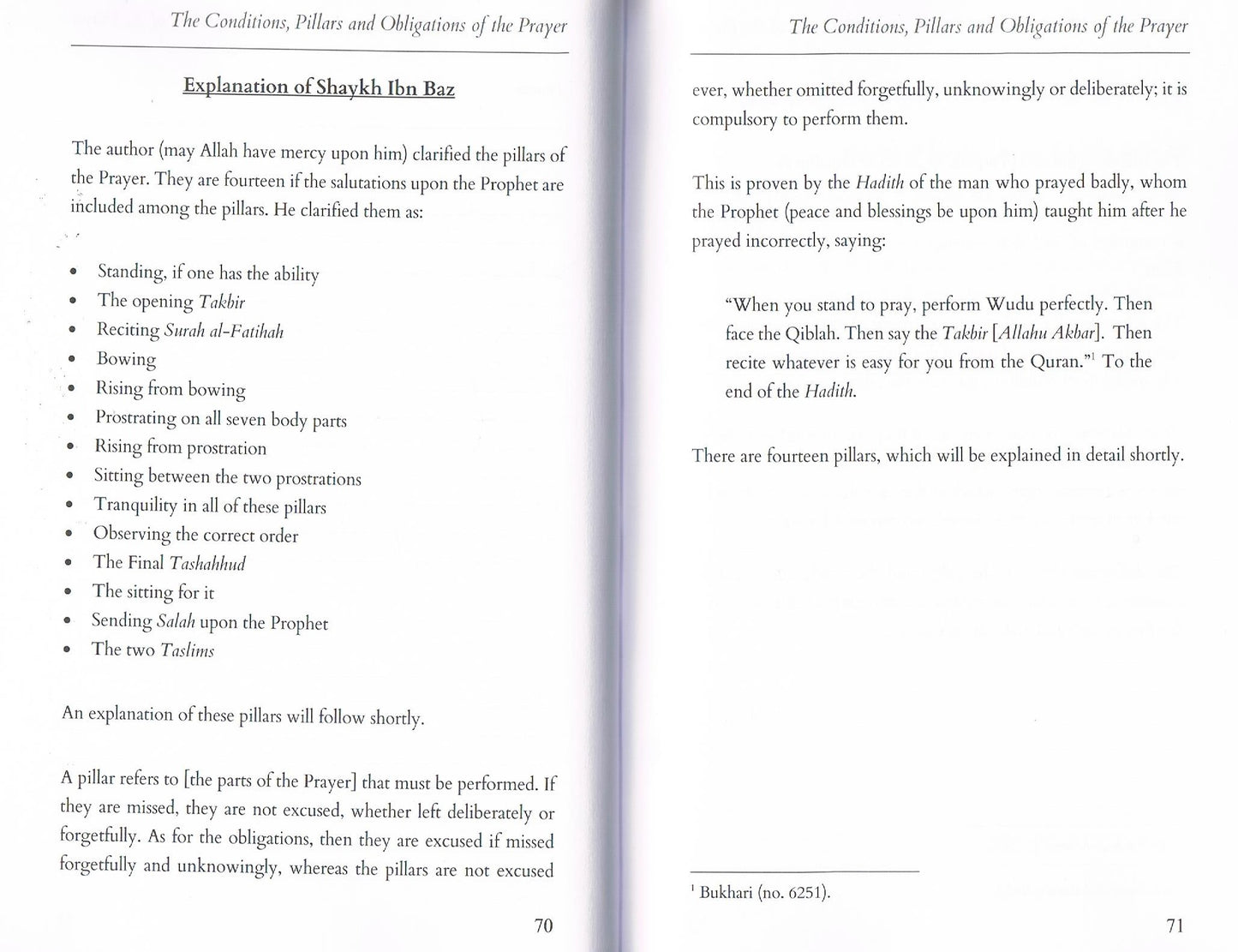 Explanation of The Conditions, Pillars, and Obligations of the Prayer