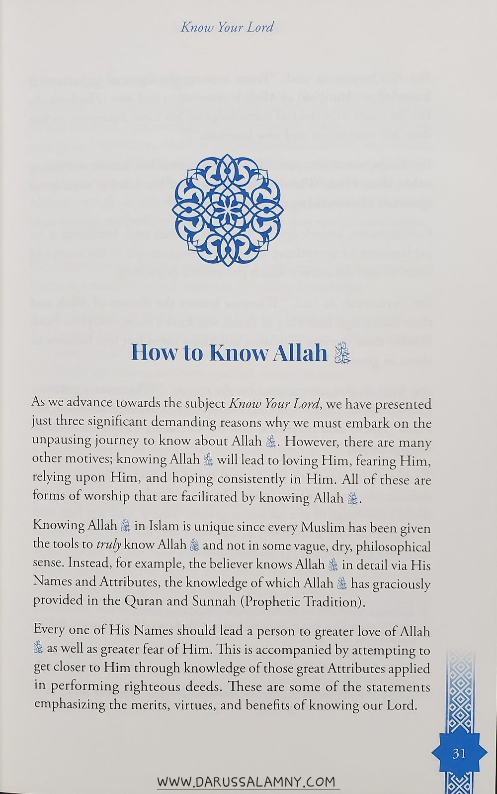 Know Your Lord The One and Only