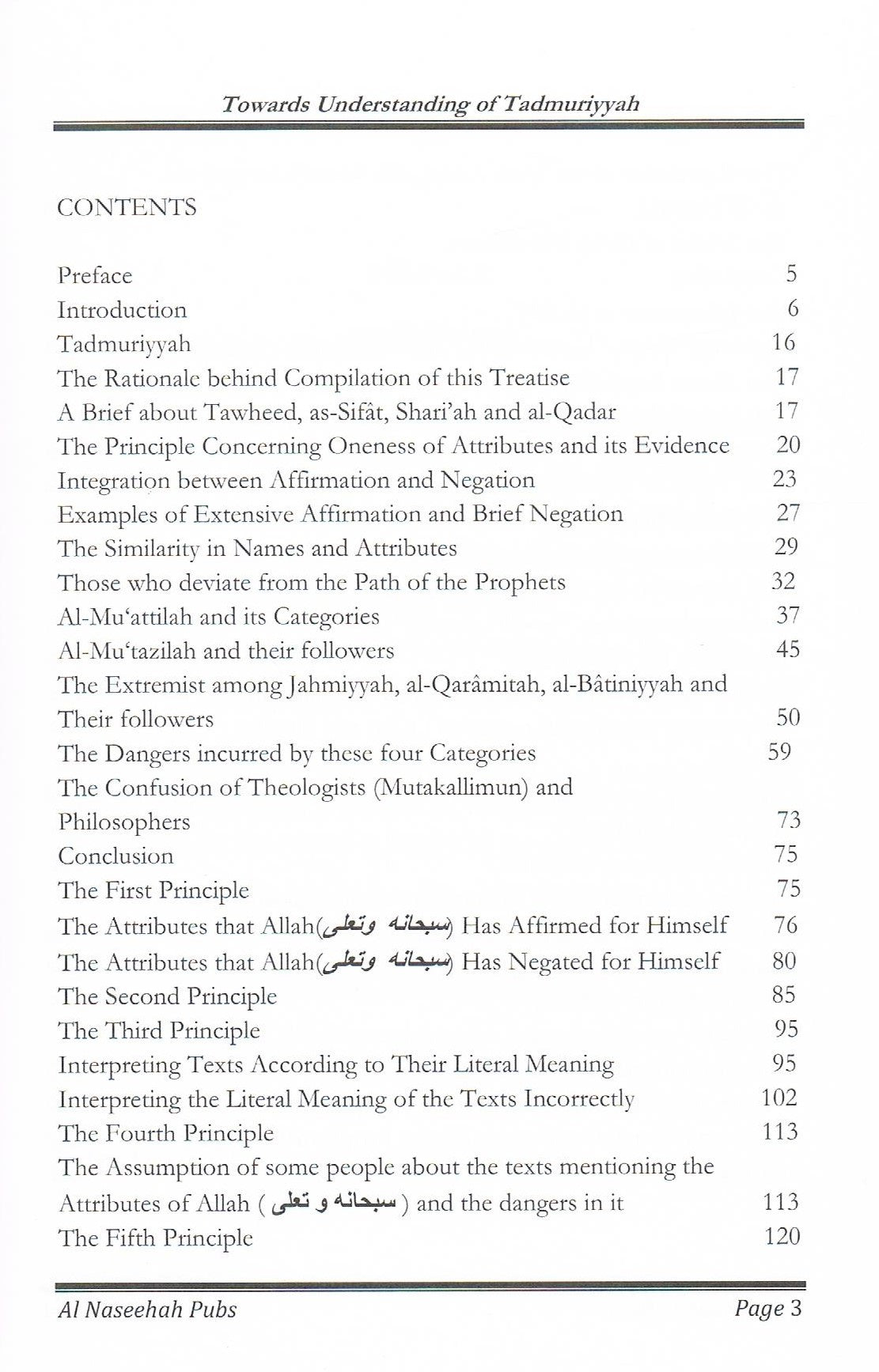 Towards Understanding of Tadmuriyyah