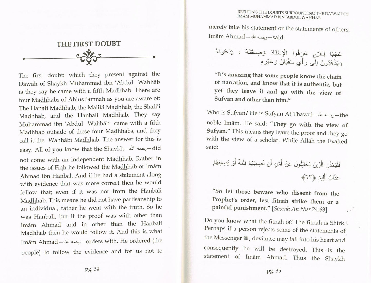 Refuting the Doubts Surrounding the Dawah of Imam Muhammad Ibn Abdul Wahhab