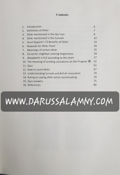 Rewards for Dhikr Remembering Allaah