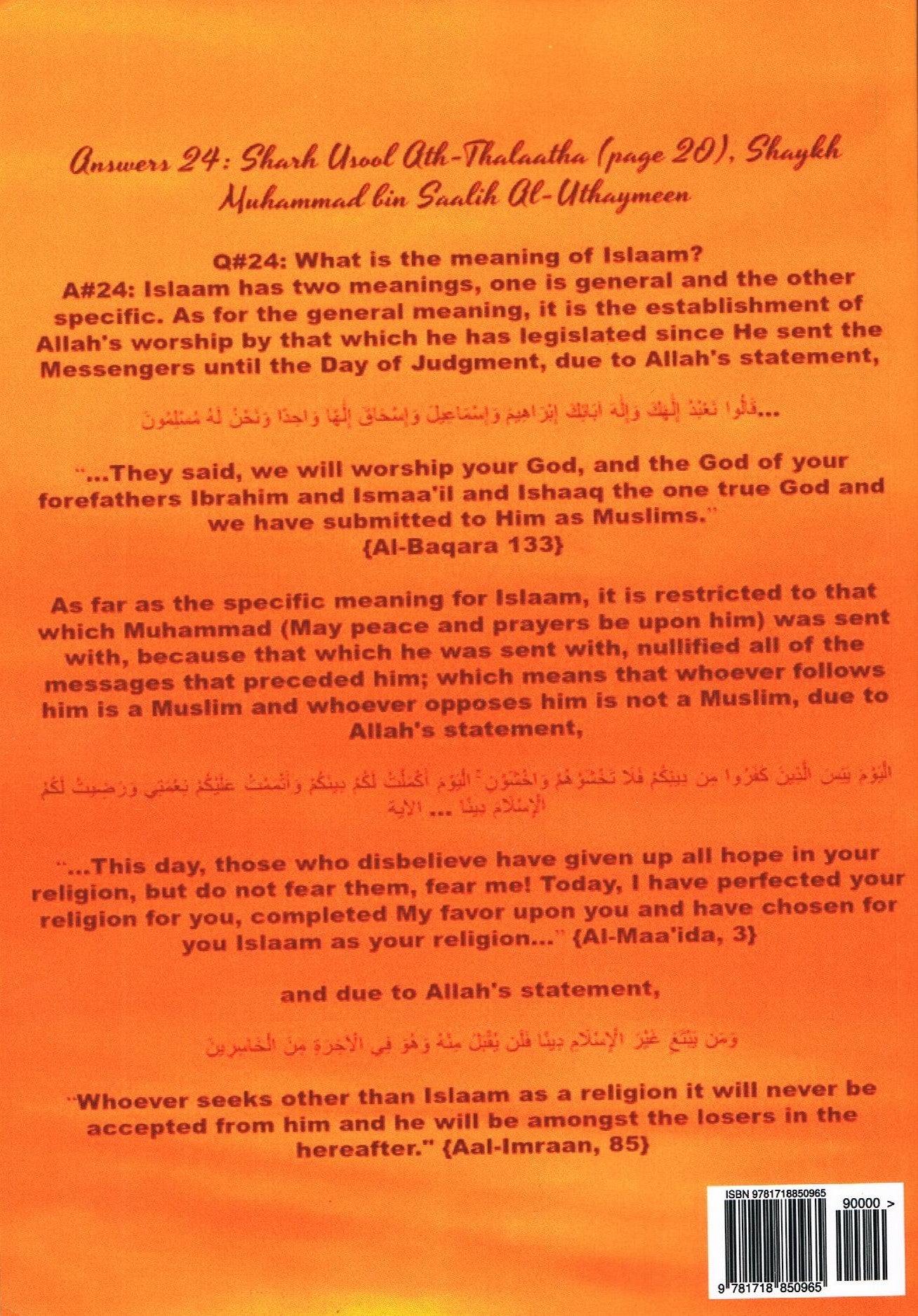 Seeking the Hereafter: Through Questions and Answers Surrounding Usool Ath-Thalaatha