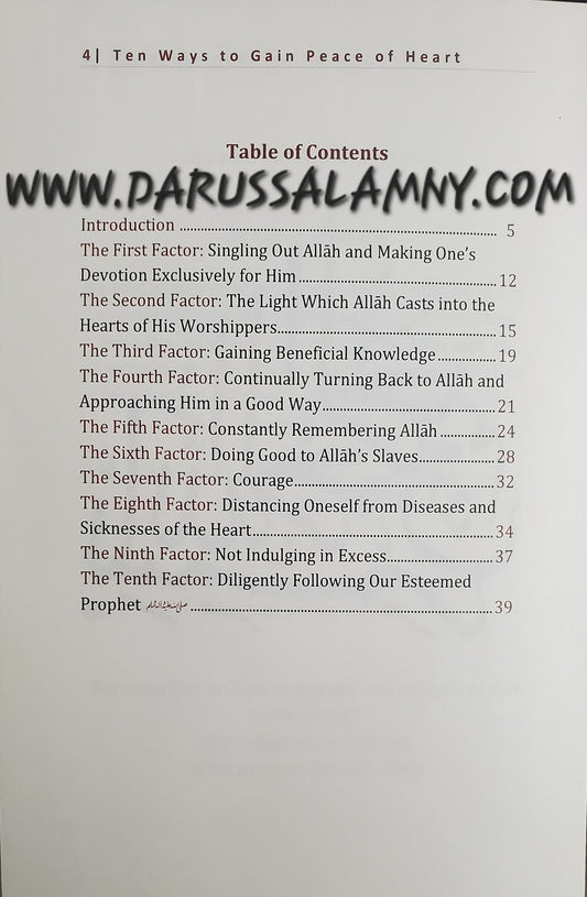 Ten Ways to Gain Peace of Heart